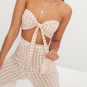 Nude Gingham Set